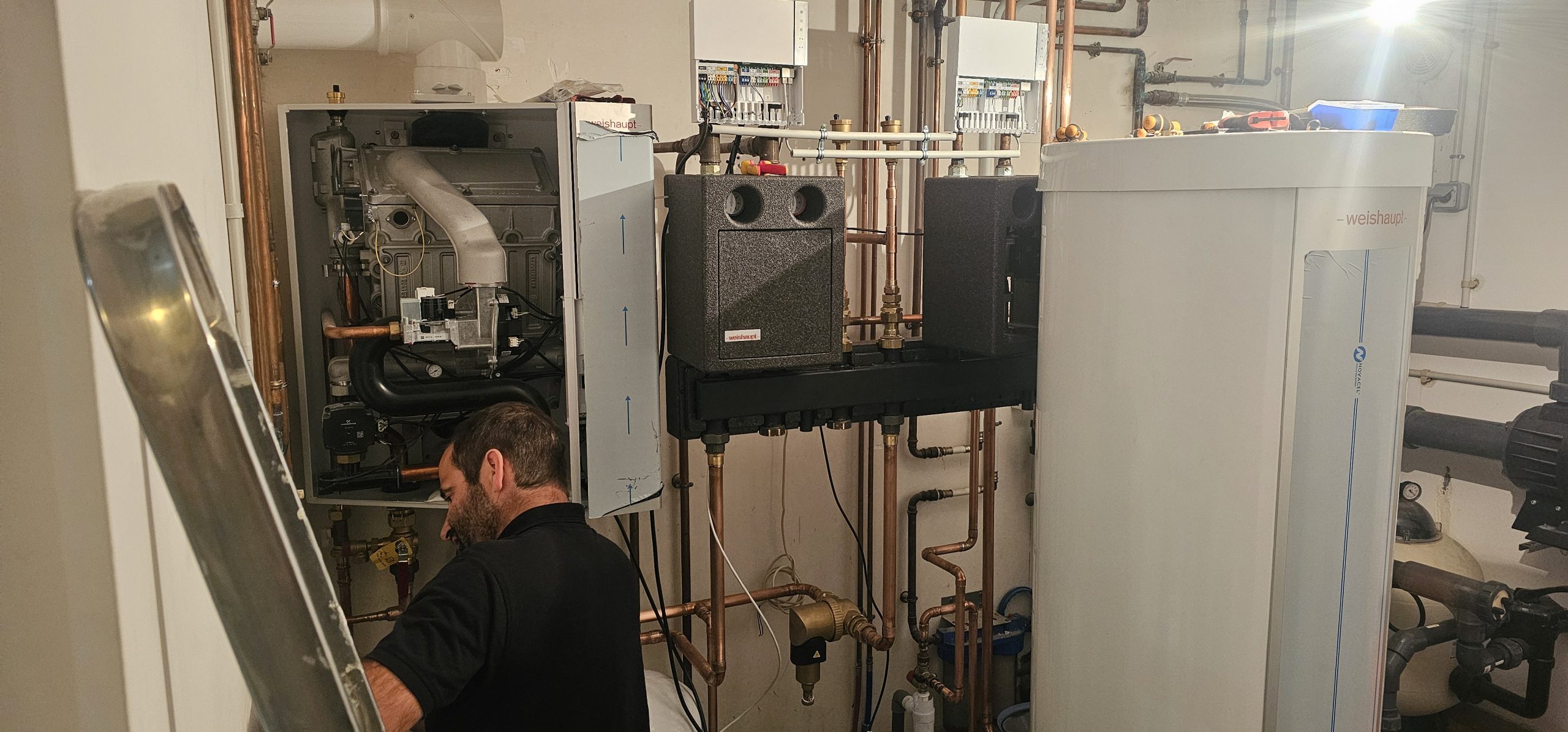 Installation chaudière gaz de marque Weishaupt